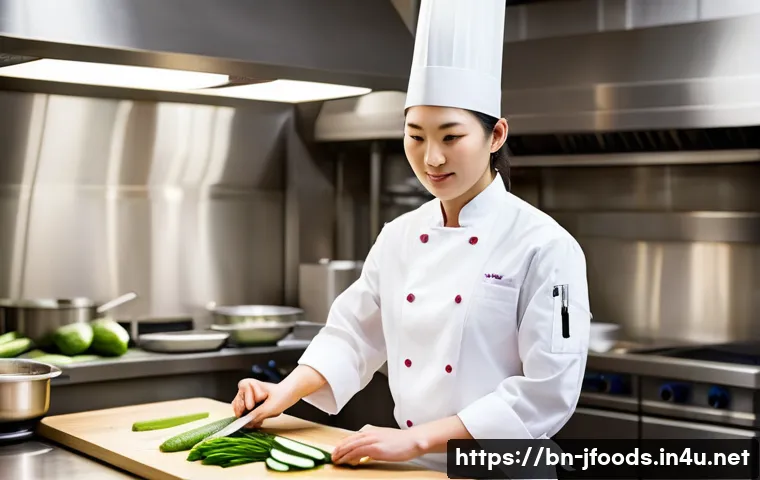 일식조리사 자격증 준비하며 챙겨야 할 체크리스트 - **Prompt:** A focused young adult culinary student, gender-neutral, in their early 20s, meticulously...